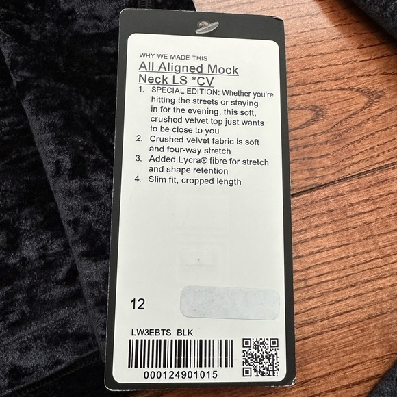 NWT Lululemon All Aligned Mock Neck Long Sleeve *Crushed Velvet - Picture 10 of 13